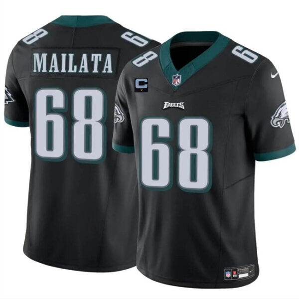 Men's Philadelphia Eagles #68 Jordan Mailata Black F.U.S.E With 1-Star C Patch Vapor Untouchable Limited Stitched Football Jersey