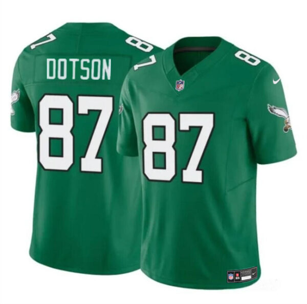 Men's Philadelphia Eagles #87 Jahan Dotson Kelly Green F.U.S.E Throwback Vapor Untouchable Limited Stitched Football Jersey