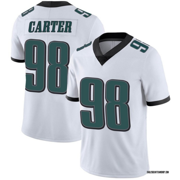 Men's Philadelphia Eagles #98 Jalen Carter White Vapor limited Football Jersey