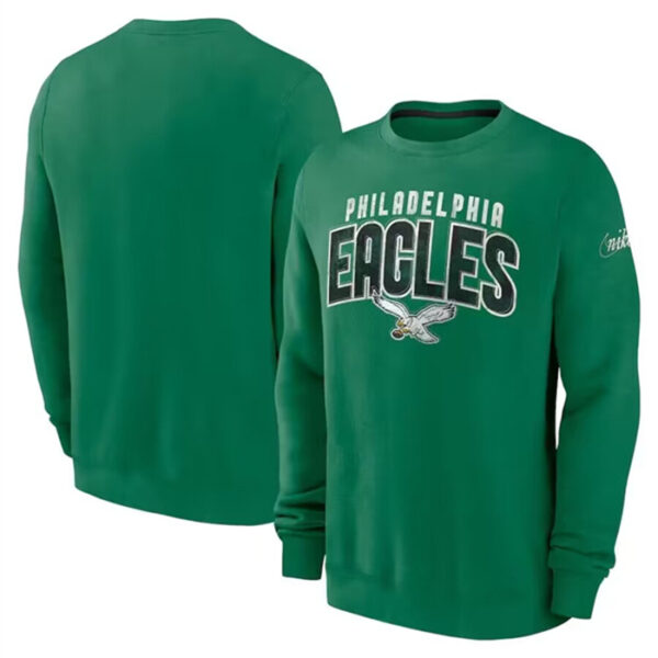 Men's Philadelphia Eagles Green Long Sleeve Pullover SweatshirtS