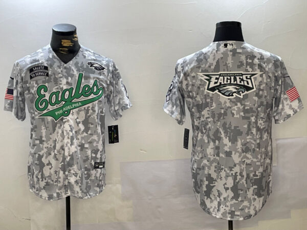 Men's Philadelphia Eagles big logo 2024 F.U.S.E Arctic Camo Salute To Service Limited Stitched Jerseys