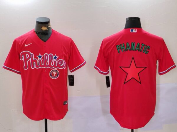 Men's Philadelphia Phillies Phanatic Red Cool Base Stitched Jerseys