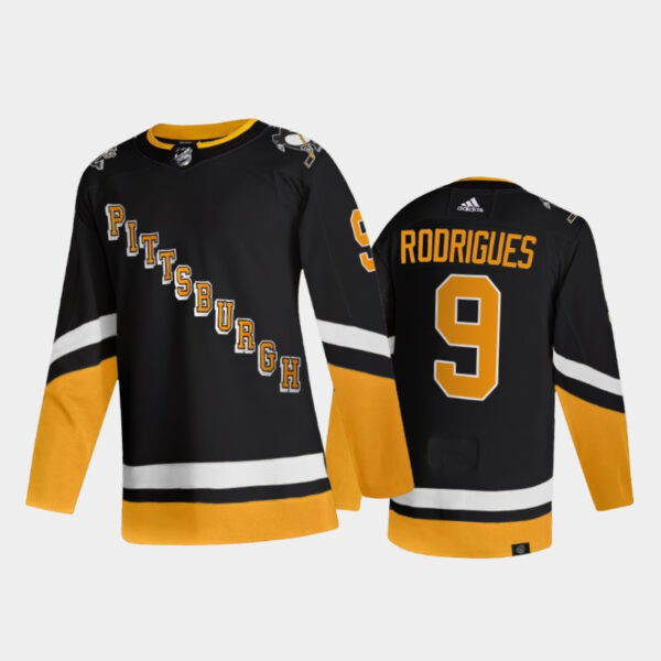 Men's Pittsburgh Penguins #9 Rodrigues 2021 2022 Black Stitched Jersey