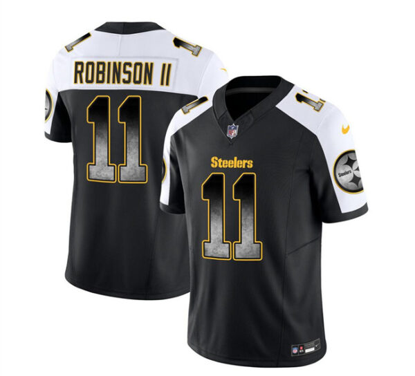 Men's Pittsburgh Steelers #11 Allen Robinson II Black White 2023 F.U.S.E. Vapor Untouchable Limited Stitched Jersey