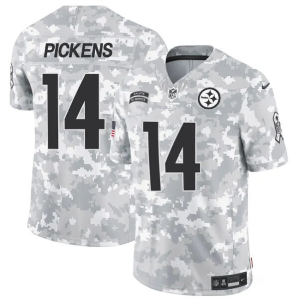 Men's Pittsburgh Steelers #14 George Pickens 2024 F.U.S.E Arctic Camo Salute To Service Limited Stitched Football Jersey