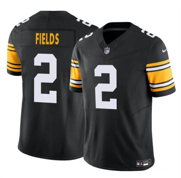 Men's Pittsburgh Steelers #2 Justin Fields Black 2024 F.U.S.E. Vapor Untouchable Limited Stitched Jersey