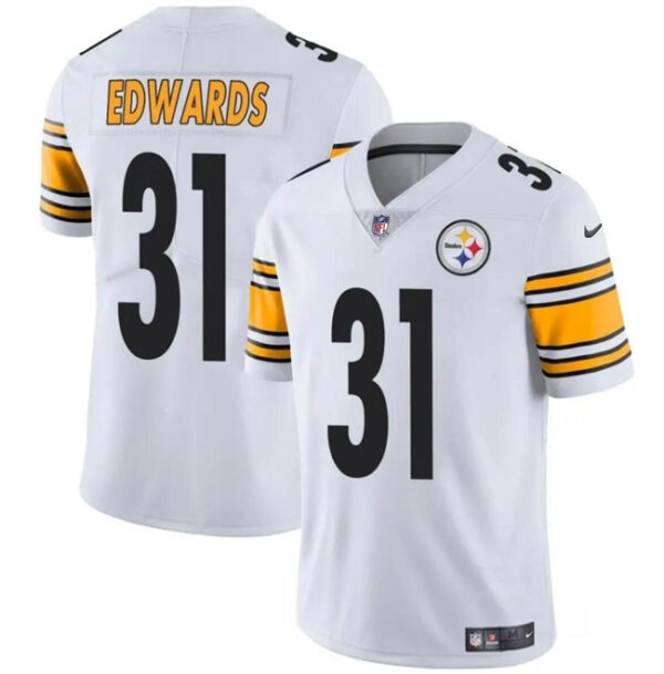 Men's Pittsburgh Steelers #31 Daijun Edwards White Vapor Untouchable Limited Stitched Jersey