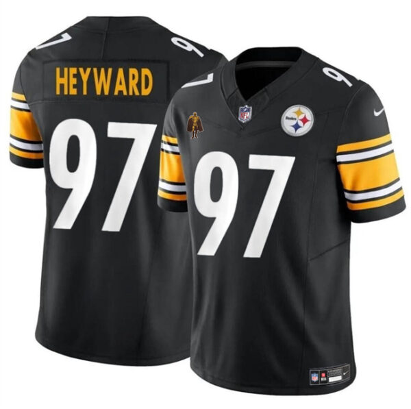 Men's Pittsburgh Steelers #97 Cameron Heyward Black F.U.S.E. With Walter Payton Patch Vapor Untouchable Limited Stitched Jersey