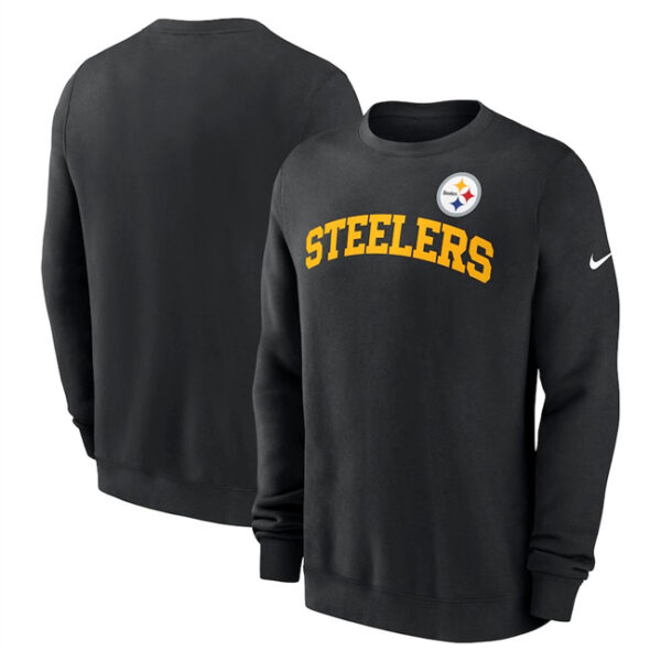 Men's Pittsburgh Steelers Black Club Pullover Sweatshirt