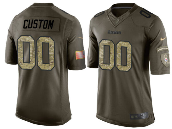 Men's Pittsburgh Steelers Customized Camo Salute to Service Jersey