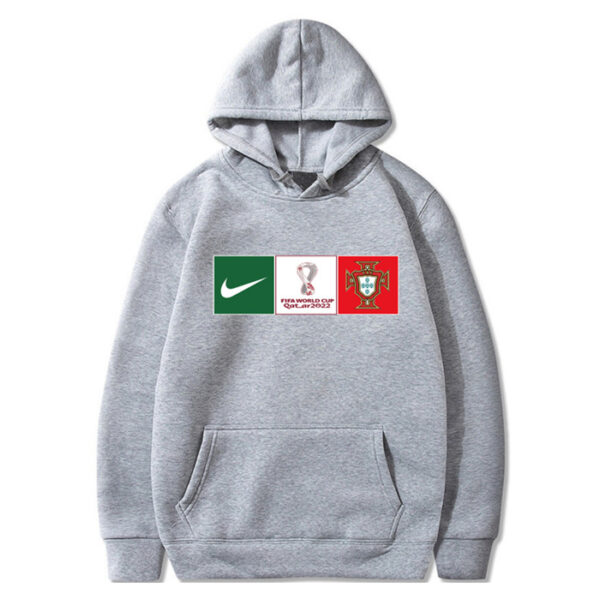 Men's Portugal World Cup Soccer Hoodie Grey