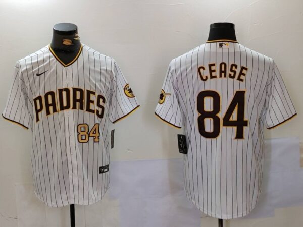 Men's San Diego Padres #84 Dylan Cease White Cool Base Stitched Baseball Jersey