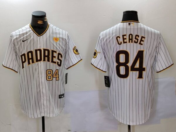 Men's San Diego Padres #84 White With PS Patch Cool Base Stitched Baseball Jerseys