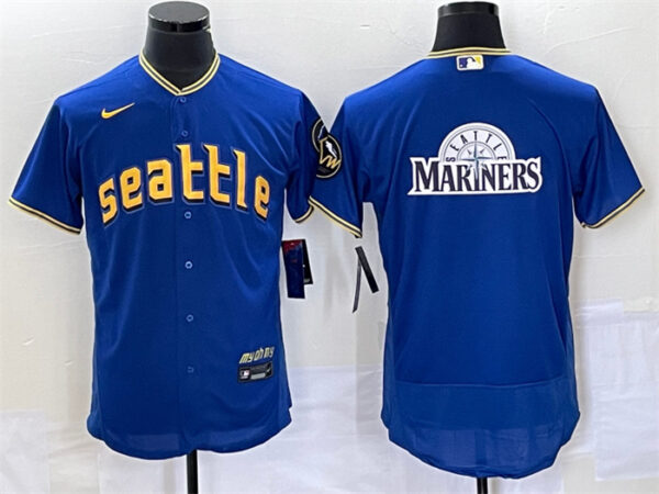 Men's Seattle Mariners Blank Black Cool Base Stitched Baseball JerseyS