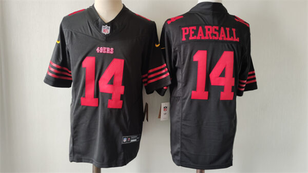 Men's San Francisco 49ers #14 Ricky Pearsall Black 2024 Draft F.U.S.E. Vapor Untouchable Limited Stitched Football Jersey