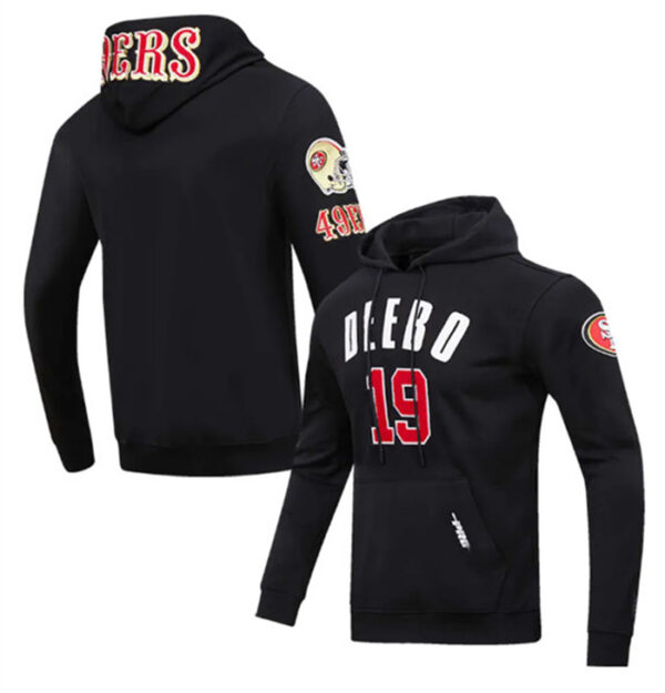 Men's San Francisco 49ers #19 Deebo Samuel Black Pullover Hoodie