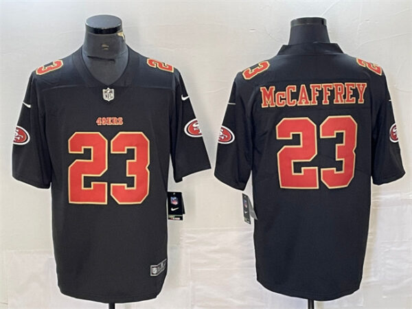 Men's San Francisco 49ers #23 Christian McCaffrey Black Vapor Untouchable Limited Stitched Jersey