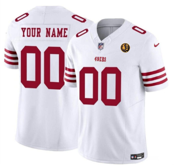 Men's San Francisco 49ers Active Player Custom White 2023 F.U.S.E. Alternate With John Madden Patch Vapor Limited Stitched Football Jersey