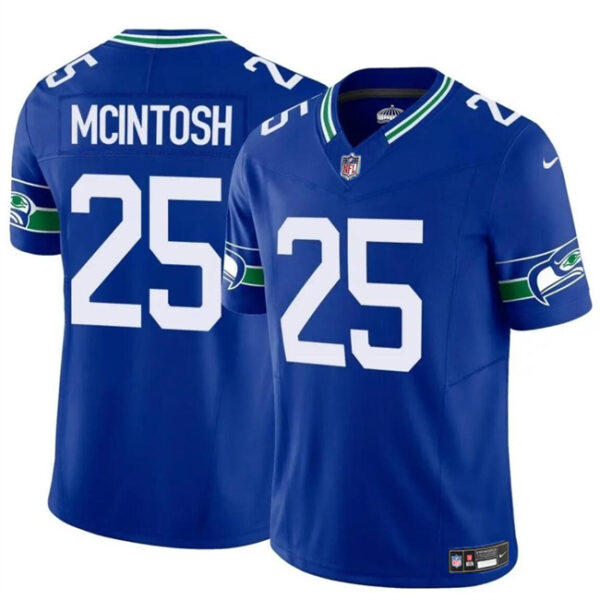 Men's Seattle Seahawks #25 Kenny McIntosh Royal 2024 F.U.S.E Throwback Vapor Limited Stitched Football Jersey