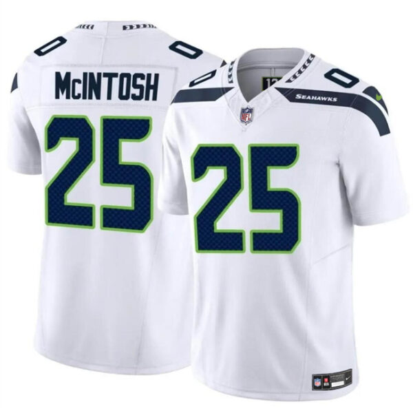 Men's Seattle Seahawks #25 Kenny McIntosh White 2024 F.U.S.E Vapor Limited Stitched Football Jersey