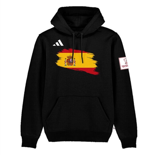 Men's Spain FIFA World Cup Soccer Hoodie Black 001