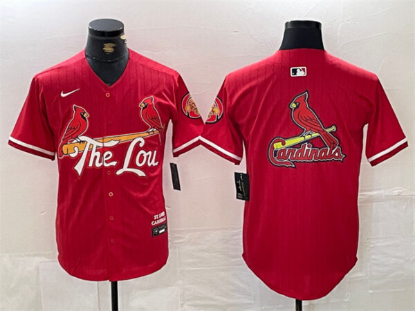 Men's St. Louis Cardinals Team Big Logo Red 2024 City Connect Limited Stitched Baseball Jerseys