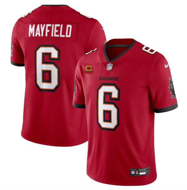 Men's Tampa Bay Buccaneers #6 Baker Mayfield Red 2024 With 4-Star C Patch Vapor Untouchable Limited Stitched Jersey