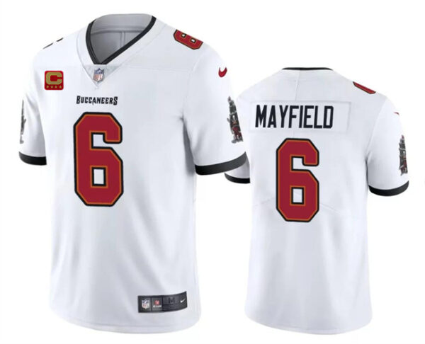 Men's Tampa Bay Buccaneers #6 Baker Mayfield White 2024 With 4-Star C Patch Vapor Untouchable Limited Stitched Jersey