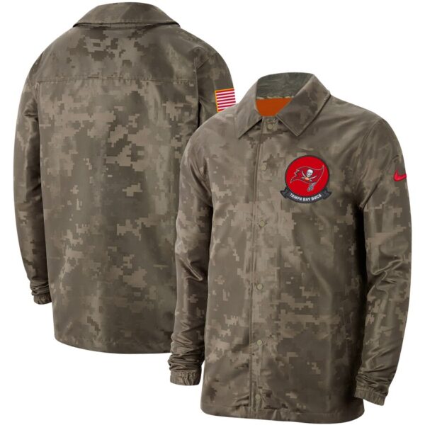 Men's Tampa Bay Buccaneers Nike Camo 2019 Salute To Service Sideline Full Zip Lightweight Jacket