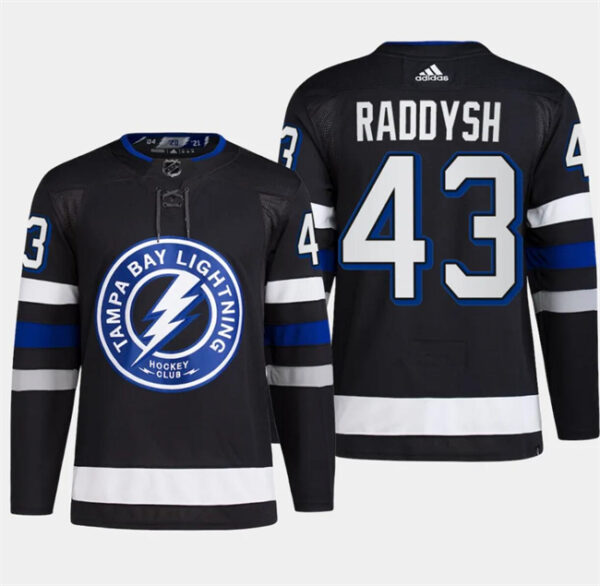 Men's Tampa Bay Lightning #43 Darren Raddysh Black Alternate Premier Breakaway Stitched Jersey