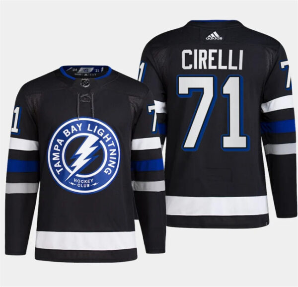 Men's Tampa Bay Lightning #71 Anthony Cirelli Black Alternate Premier Breakaway Stitched Jersey