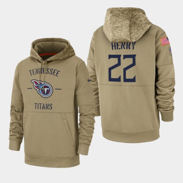 Men's Tennessee Titans Derrick Henry 2019 Salute to Service Sideline Therma Pullover Hoodie - Tan