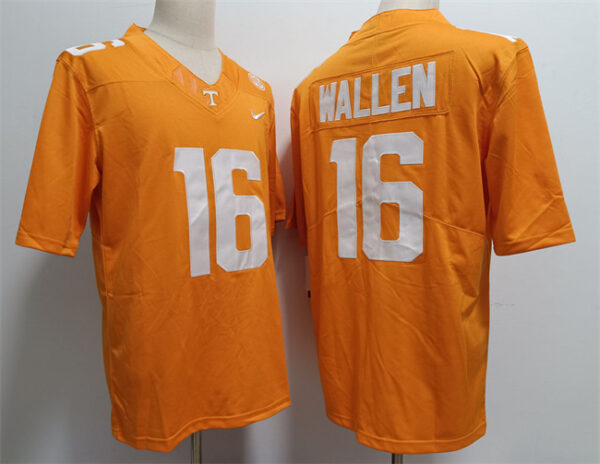 Men's Tennessee Volunteers #16 Morgan Wallen Orange Stitched Jersey