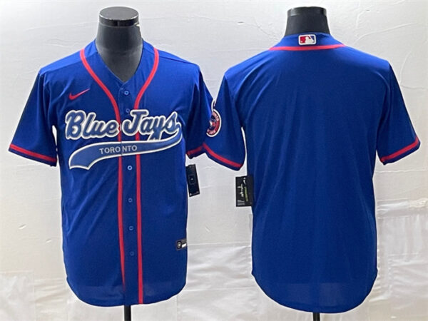 Men's Toronto Blue Jays Blank Royal Cool Base Stitched Baseball Jersey