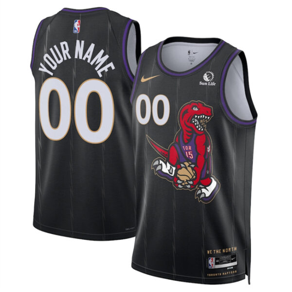 Men's Toronto Raptors Active Player Custom Black 2024 25 City Edition Stitched Basketball Jersey