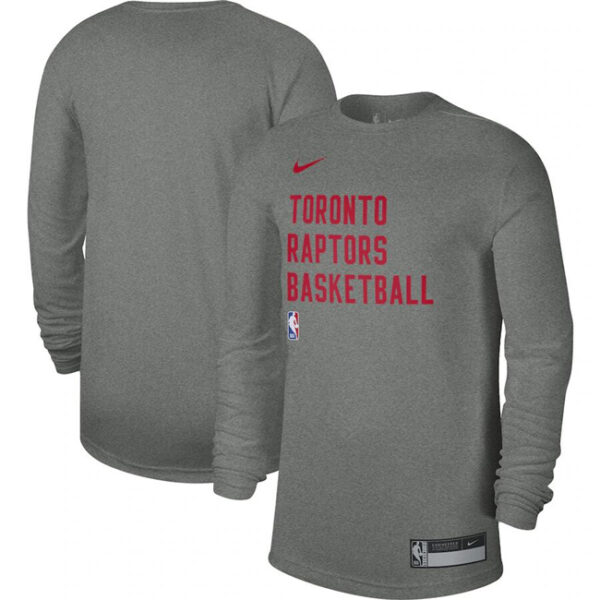 Men's Toronto Raptors Heather Gray 2023 24 Legend On-Court Practice Long Sleeve T-Shirt