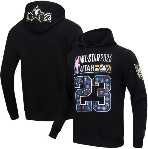 Men's Unisex Pro Standard Black 2023 NBA All-Star Game Chenille Fleece Pullover Hoodie