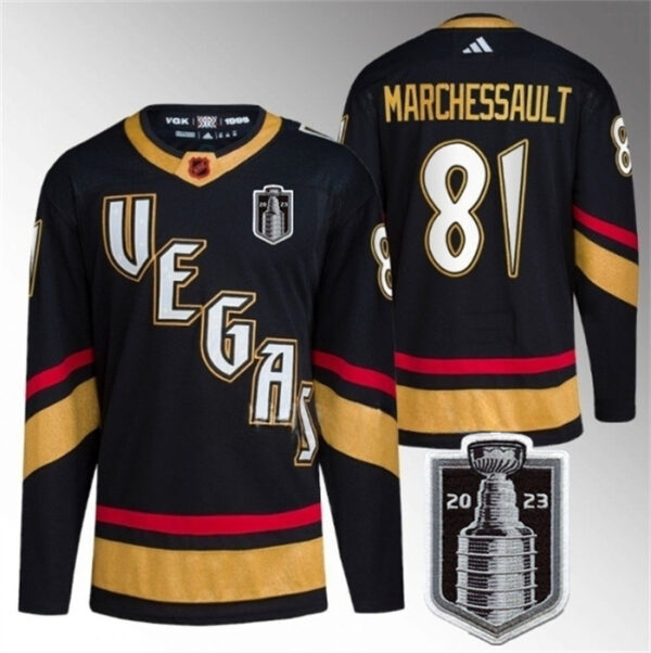 Men's Vegas Golden Knights #81 Jonathan Marchessault Black 2023 Stanley Cup Final Stitched Jersey