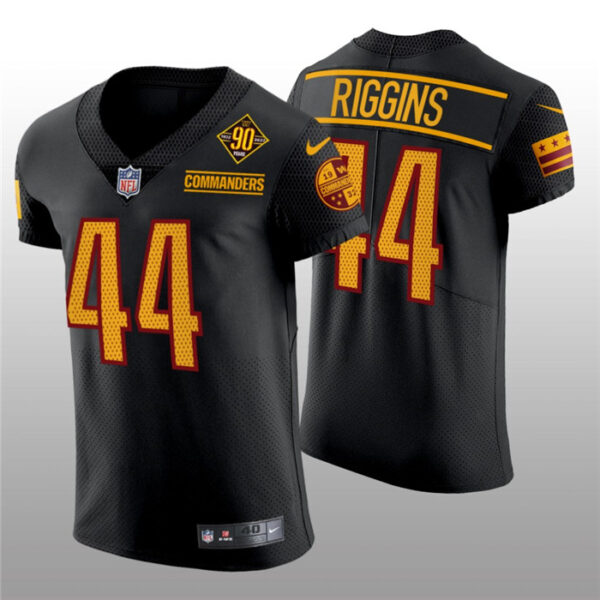 Men's Washington Commanders #44 John Riggins 90th Anniversary Black Elite Stitched Jersey