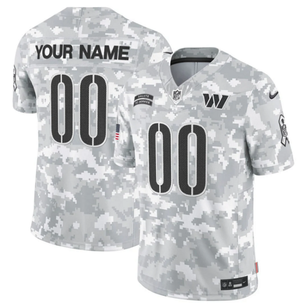 Men's Washington Commanders Active Player Custom 2024 F.U.S.E Arctic Camo Salute To