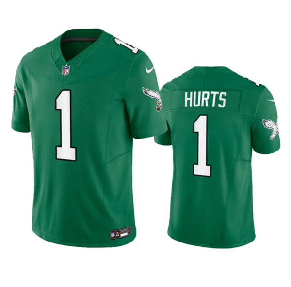 Men's Philadelphia Eagles #1 Jalen Hurts Green 2023 F.U.S.E. Stitched Football Jersey