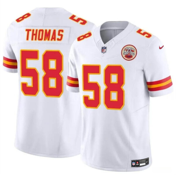 Men's Kansas City Chiefs #58 Derrick Thomas White 2024 F.U.S.E Vapor Untouchable Limited Stitched Football Jersey