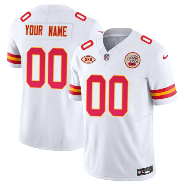 Men's Kansas City Chiefs Active Player Custom White 2023 F.U.S.E. With NKH Patch Vapor Untouchable Limited Stitched Jersey