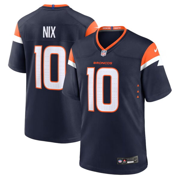 Denver Broncos #10 Bo Nix Navy Alternate Game Jersey