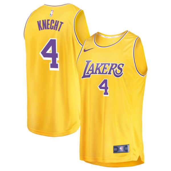 Men's Los Angeles Lakers #4 Dalton Knecht Gold Fast Break Jerseys