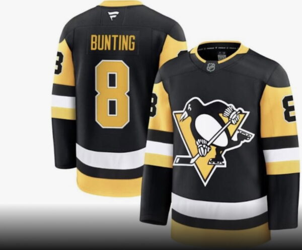 Men's Pittsburgh Penguins #8 Bunting Black 2024-25 Alternate Stitched Hockey Jersey