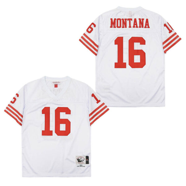 Mitchell And Ness 49ers #16 Joe Montana Men's Throwback Stitched NFL Jerseys