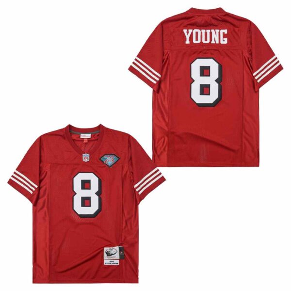 Mitchell And Ness 49ers #8 Steve Young Men's Throwback Stitched NFL Jerseys