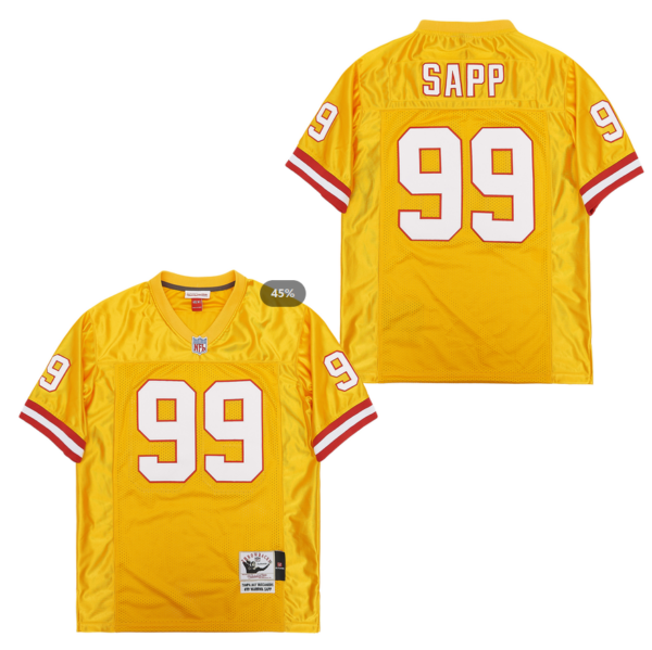 Mitchell And Ness Buccaneers #99 Gold Throwback Stitched NFL Jersey