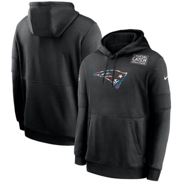 New England Patriots 2020 NFL Crucial Catch Sideline Performance Pullover Hoodie Black